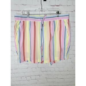 Sonoma Community Pastel Stripe Shorts Elastic Waist Womens XL